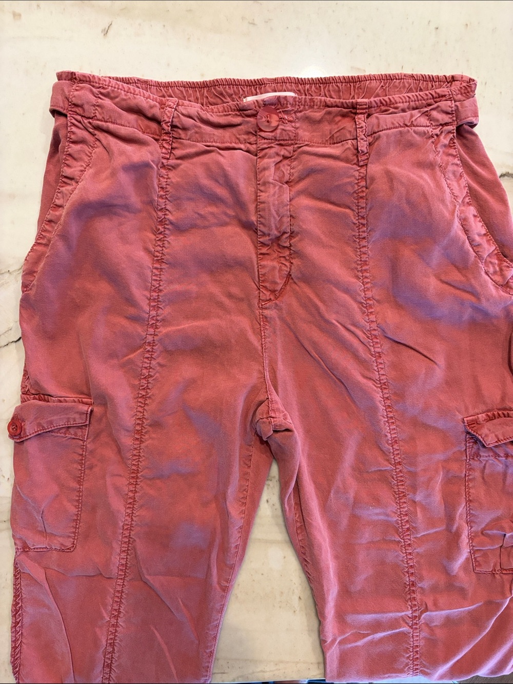 Anthropologie Rose Cargo Track Joggers